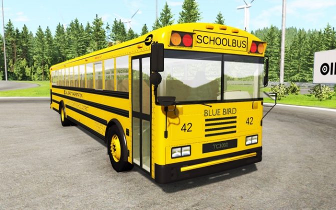 BeamNG - Blue Bird TC2000 Bus - BeamNG Drive Mods Download