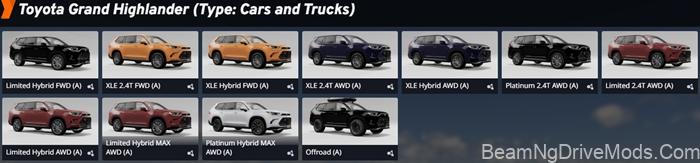 BeamNG Toyota Grand Highlander 7