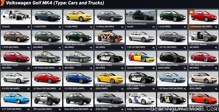 BeamNG Volkswagen Golf MK4 7