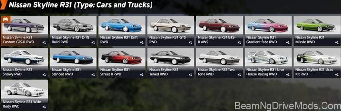 BeamNG Nissan Skyline (R31) 7