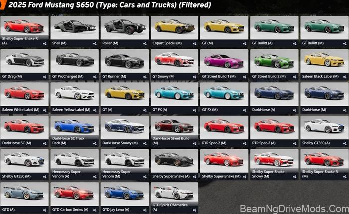 BeamNG 2025 Ford Mustang S650 6
