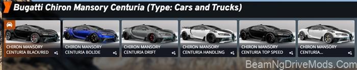 BeamNG Bugatti Chiron Mansory Centuria 6